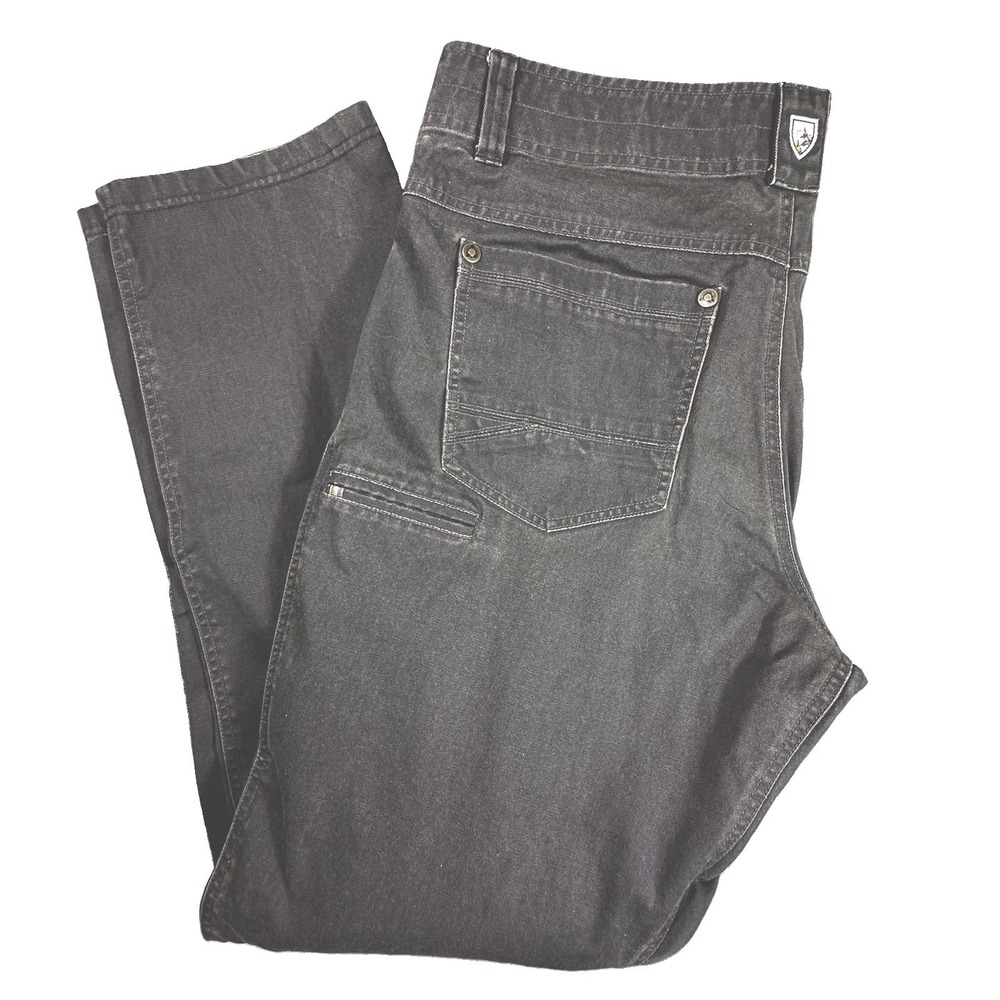 Kuhl The Law Pants Men 36X32 Brown Vintage Patina Dye Double Knee Outdoors Work
